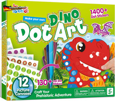 Dot Art Bastelset f&uuml;r Kinder ab 3 Jahre Dinosaurier Sticker kreativ Spielzeug