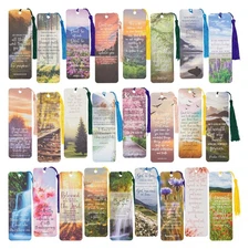100 Pack Christian Bookmarks with Scriptures, Bible Verse Book Markers, 6 x 2 In