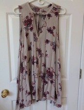 FREE PEOPLE Women'Floral Rayon A-Line Pockets Short Dress Casual Summer Resort M