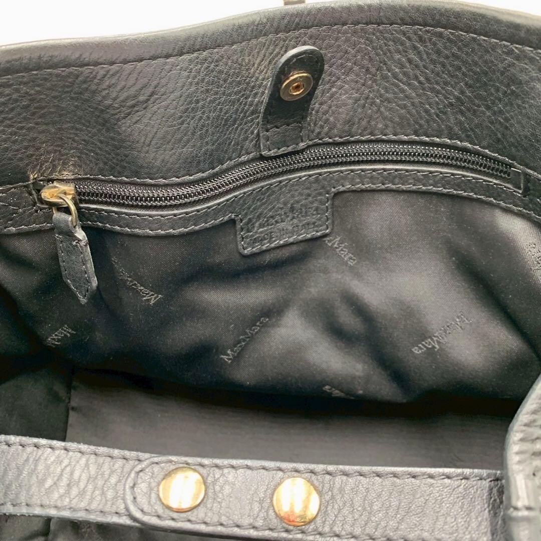 Max Mara Tote bag Leather Black Authentic From Japan — image 11