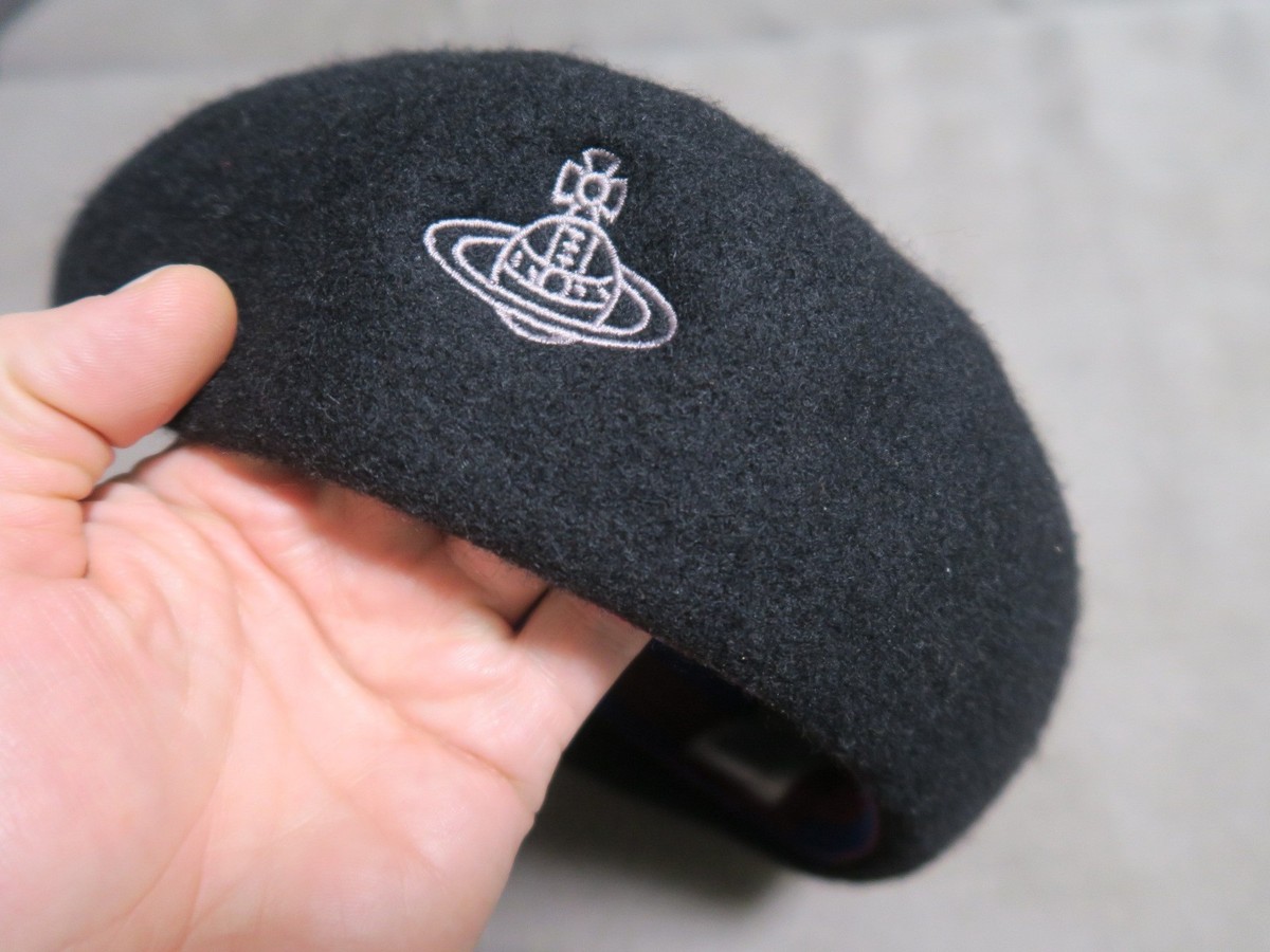 Vivienne Westwood Beret hat Cap Black Orb Embroidery Unisex Hat | eBay
