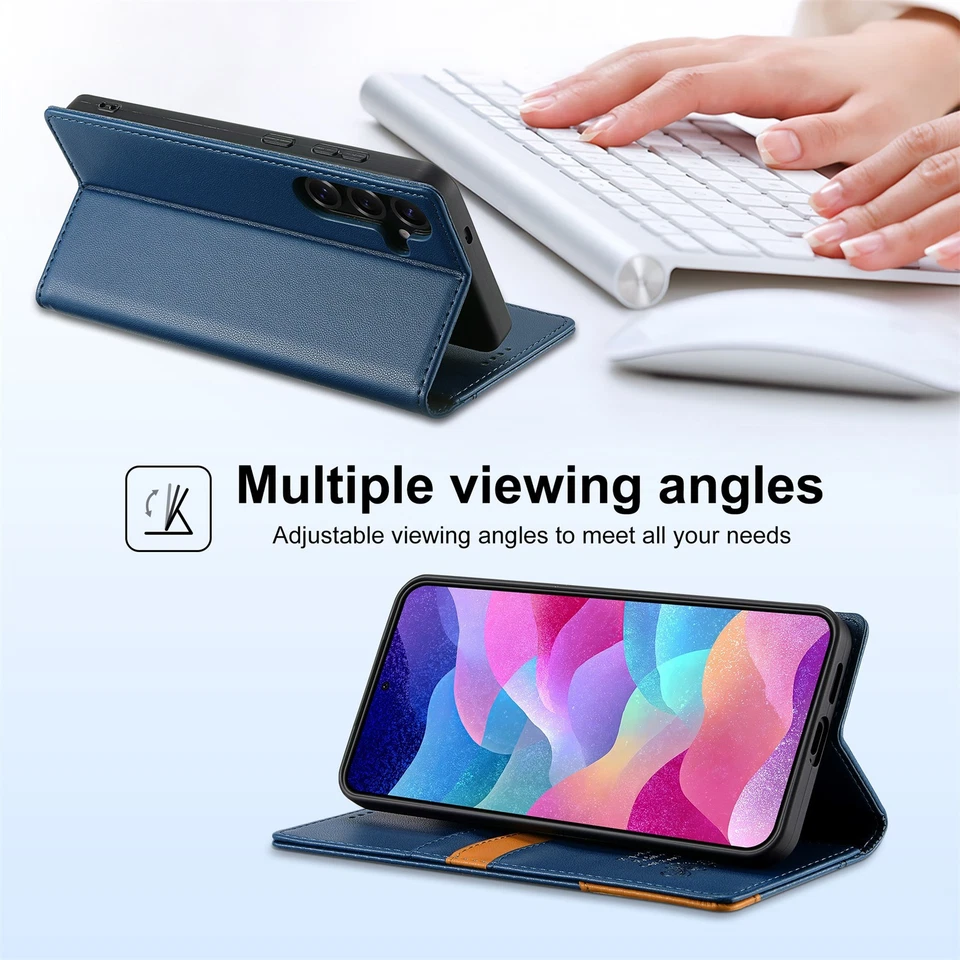 Magnetic Leather Wallet Phone Case For Xiaomi 14T Redmi Note 10 11 12 13 14 Pro - Image 3 of 4