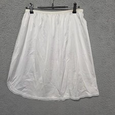 Vanity Fair Vintage Half Slip White Lace Trim 20 inches Size Medium Style 11-760