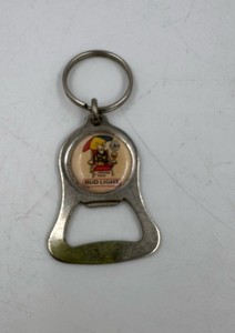 Vintage Bud Light Spuds Mackenzie Metal Bottle Opener Keyring