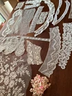 antique lace craft remnants for journalling patchwork doll costume cotton(d)