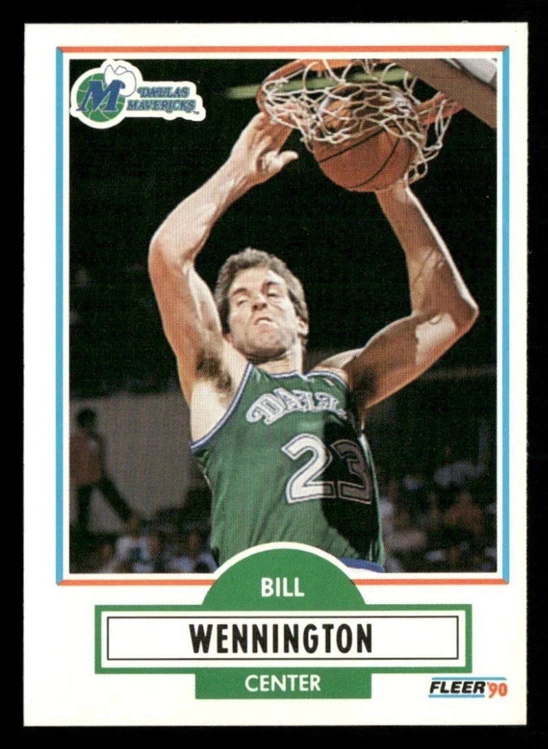 Bill Wennington 1990-91 Fleer #44 Dallas Mavericks NBA Basketball Card