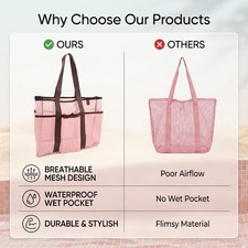 Mesh Beach Bag Large Sandproof Portable Quick Drying Pool Bag With Water Pr TUQF