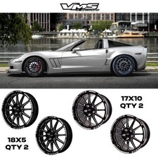 Vms Racing Blackhawk Drag Race Rims Wheels R 17x10 F 18x5 For Chevy Corvette C6 Vms Racing Blackhawk Drag Race Rims Wheels R 17x10 F 18x5 For Chevy Corvette C6