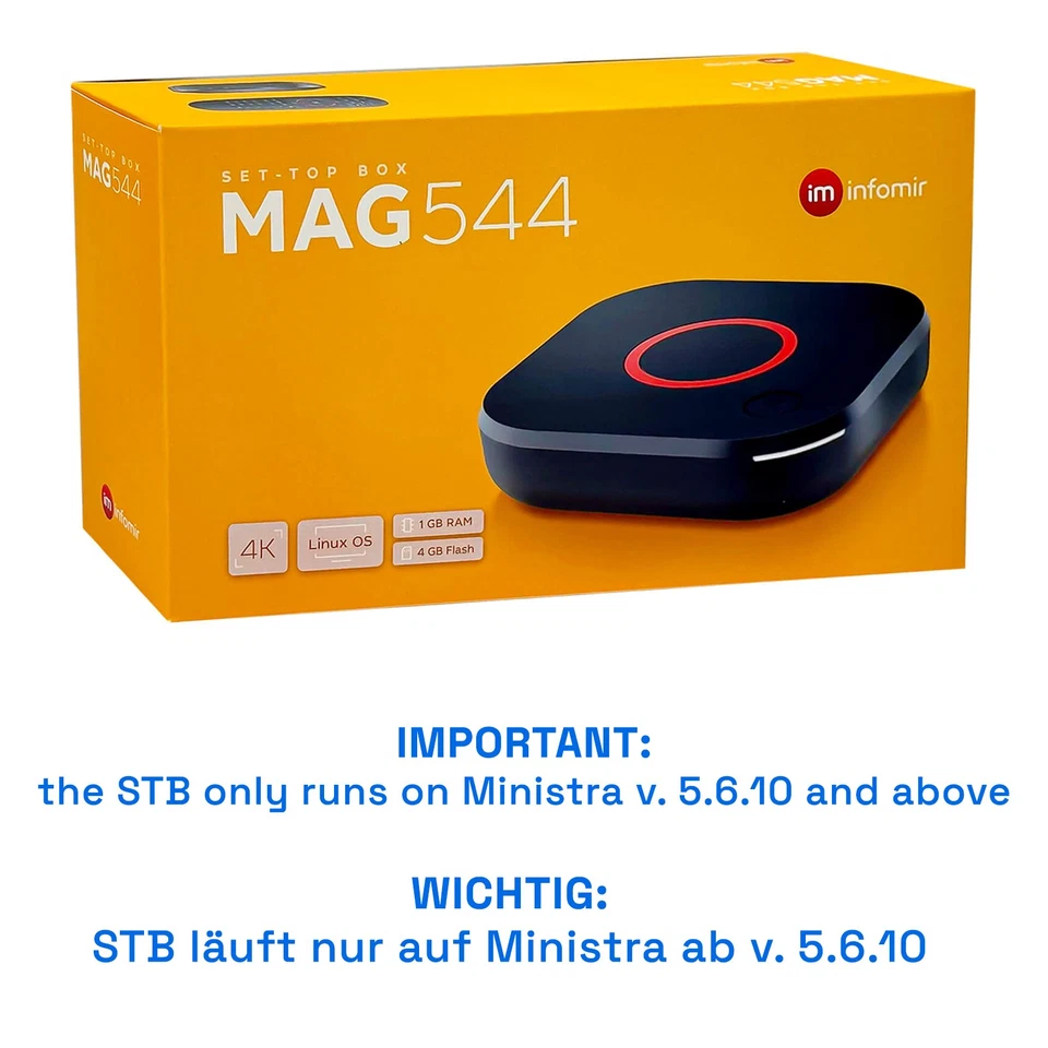 MAG 544 TV Set Top Box mit 4K und HEVC H 265 Unterstützung Linux - Bild 3 von 4