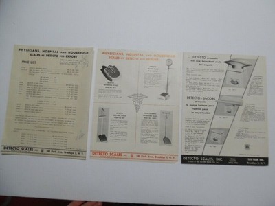 1949 Detecto Scale Catalog Sheet Lot Doctor Medical Household Brooklyn Vintage