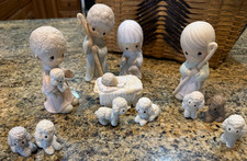  12 Piece Expanded Precious Moments Nativity Set - 1984 Cross 1993 Butterfly 