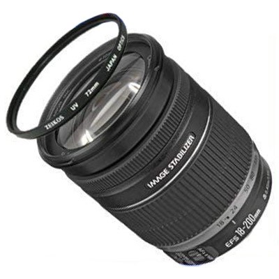 Canon EF-S 18-200mm f/3.5-5.6 is Lens + 72mm UV Filter