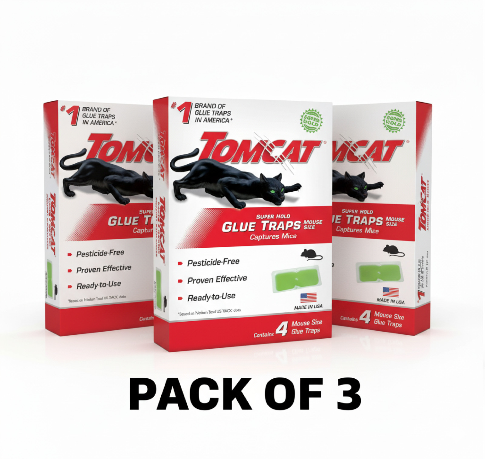 Tomcat Super Hold Glue Traps Mouse Size, 3-Pack (12 Glue Traps)