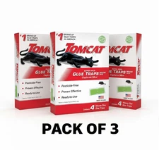 Tomcat Super Hold Glue Traps Mouse Size, 3-Pack (12 Glue Traps)