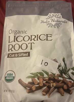 Halo Naturals Organic Licorice Root Cut & Sifted, 4 Oz Sealed Bag Exp 12/2027