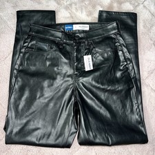NEW old navy OG straight secret-smooth pockets faux leather pants women s sz 0