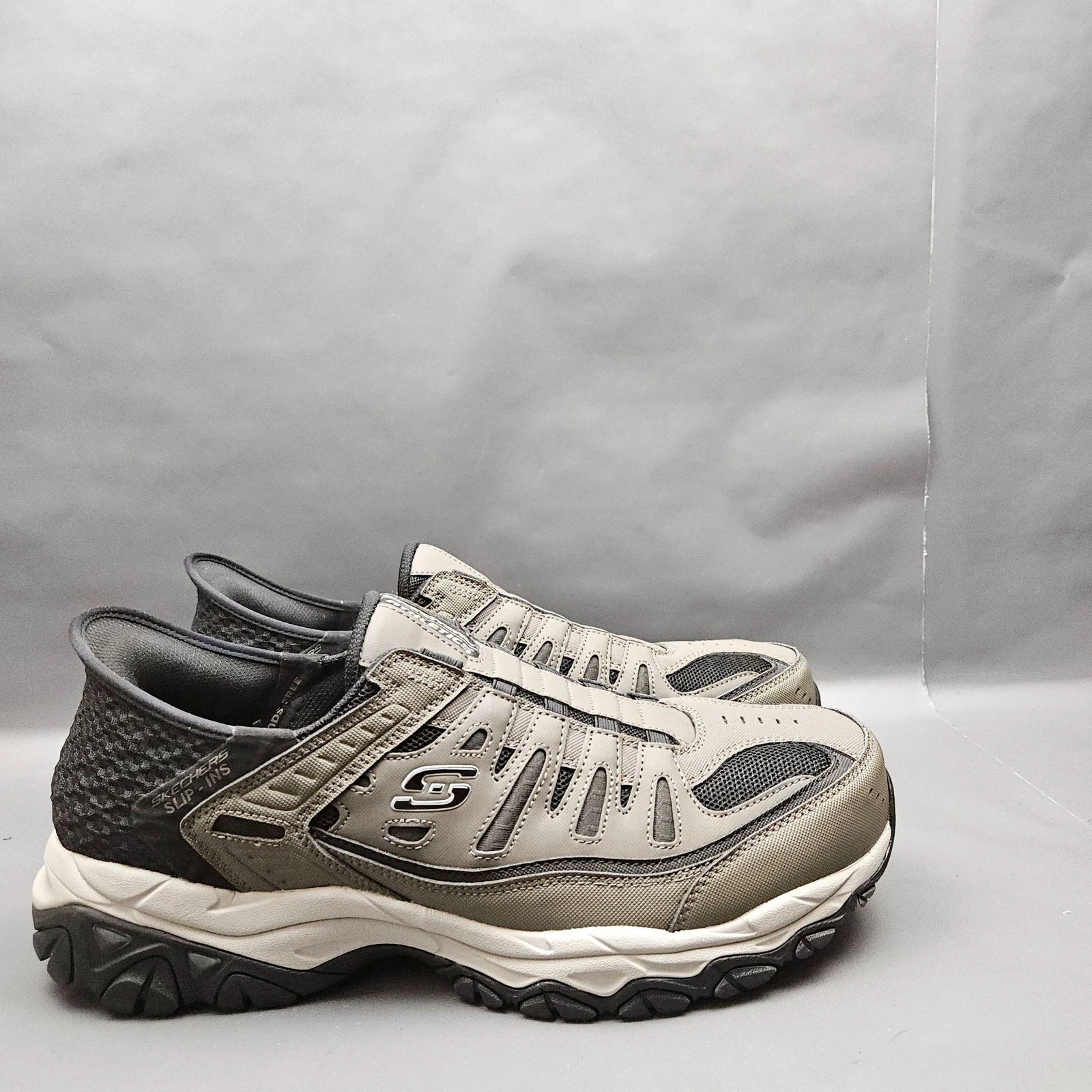 Skechers Slip-Ins Afterburn Hands Free Fit Mens Size 15 Gray Extra Wide Sneakers
