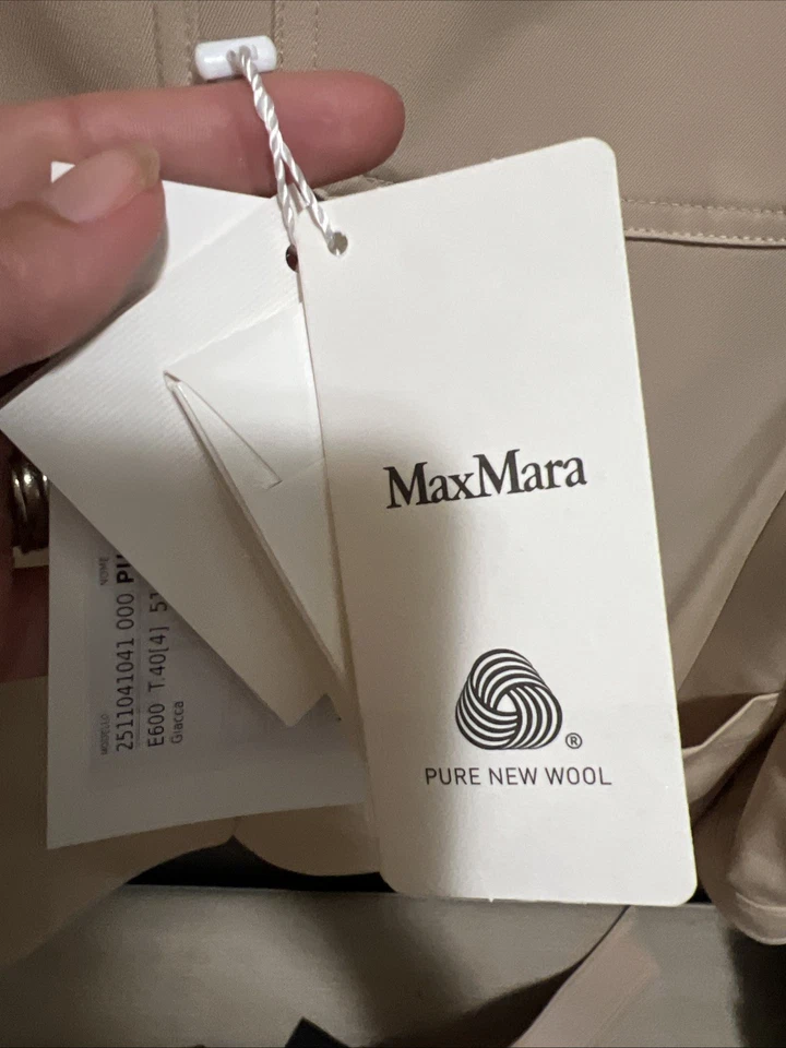 Chaqueta MAX MARA Pulvino $1890 Lana Arena Nueva Talla 40 EE. UU. 6 Italia Cinturón Beige Lux Foto 4 de 4