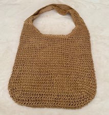 Handmade Woven Straw Hobo Bag Natural Tan Lightweight Summer/Beach Tote Bag