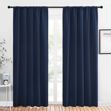 NICETOWN Blackout Curtains for Living Room, Navy, 2 Panels, W52 x L84 inches