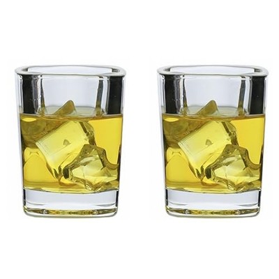  Shot Glasses.3 oz, Set of - Cute Square Tequila Glasses, 2 Clear square