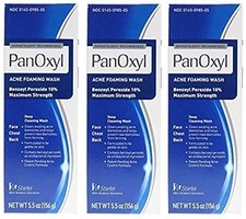 Acne Foaming Wash, 10 Percent, Unscented, Net Wt 5.5 oz, Pack of 3