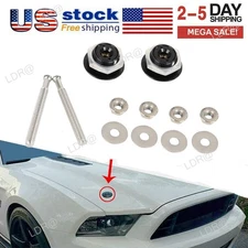 2 X Push Button Quick Release Hood Bonnet Pins Lock Clip Car Bumper Latch Kit