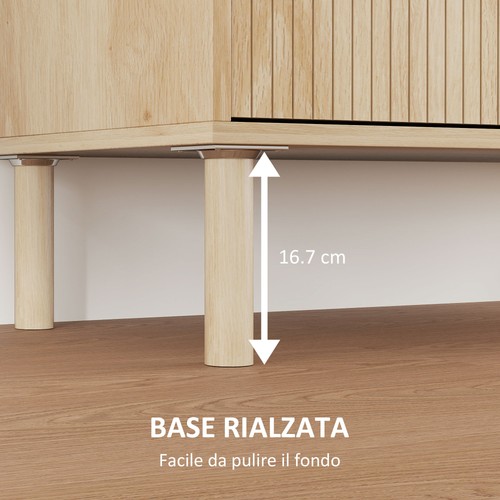 HOMCOM Mobile Contenitore a 2 Livelli con Ripiano Regolabile in Legno Rovere - Foto 9 di 10