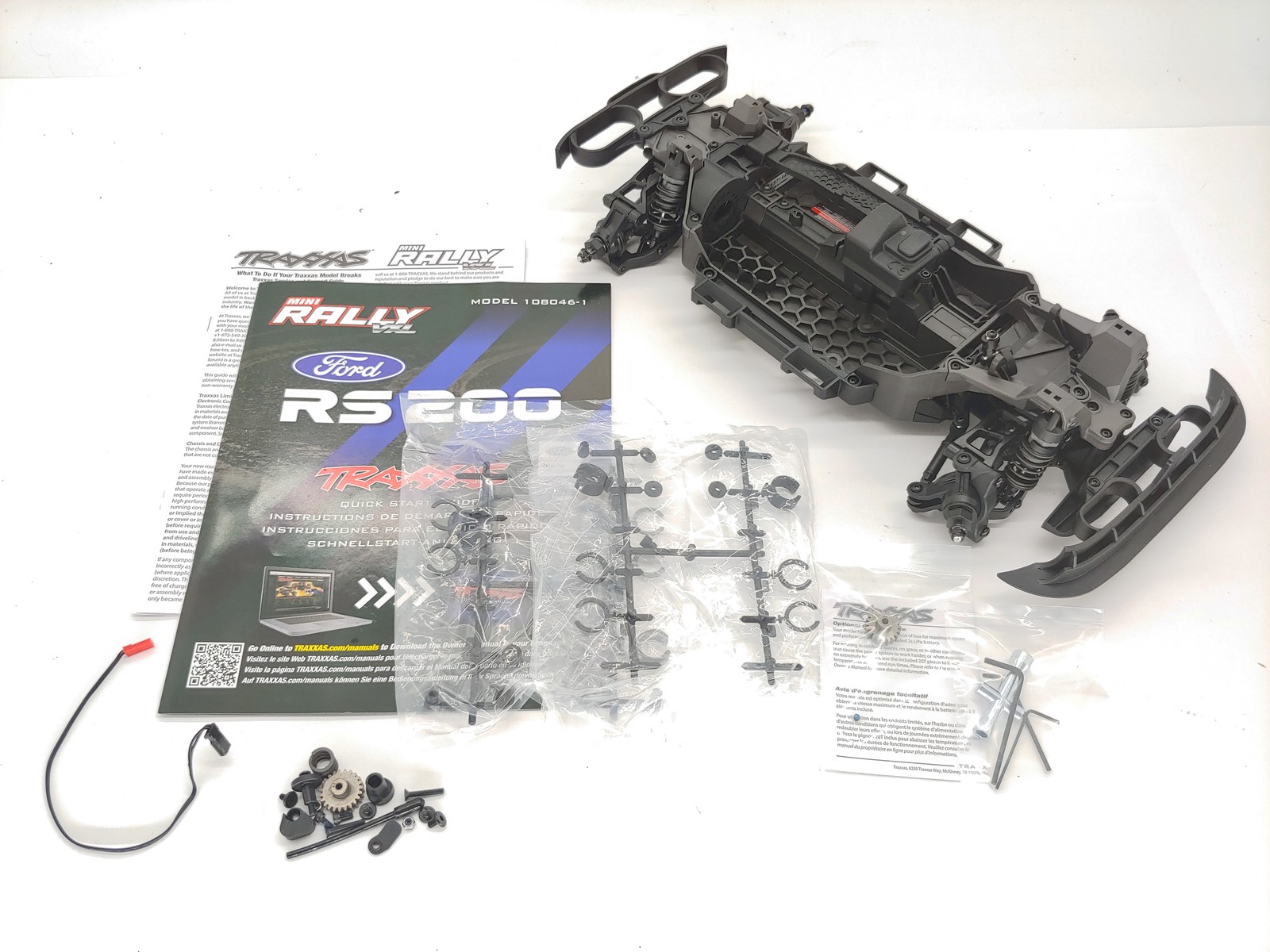 NEW: Traxxas Mini Rally VXL Ford RS200 108046-1 Roller Slide