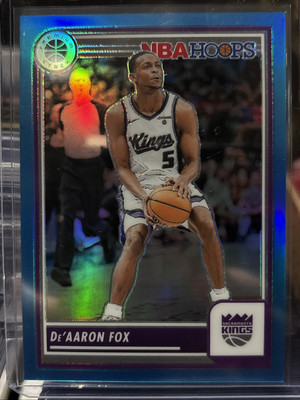 2023-24 NBA Hoops Premium Stock De'Aaron Fox #199 Light Blue Prizm /15 Kings SSP