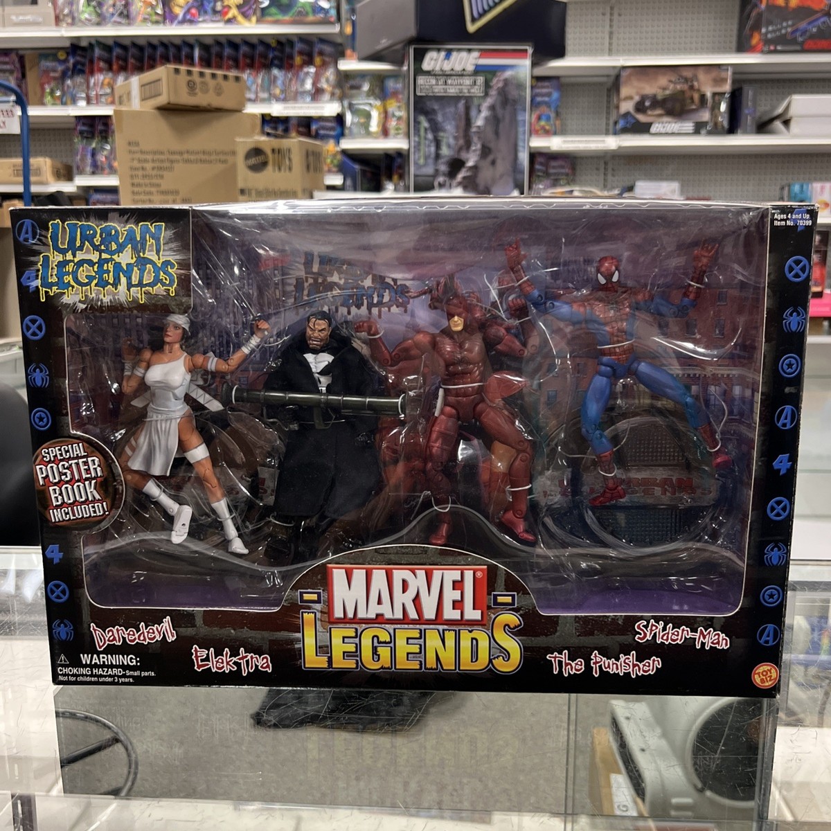Lot Figurines Marvel Urban Legends ToyBiz – Daredevil, Punisher, Elektra, Spiderman, 2006