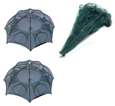 Kit 2 Nasse Trappole Rete 8 Ingressi Cattura Pesci Granchi Gamberi Seppie tp