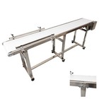 110V 82.7"L*7.8"W Pu Belt Conveyor Machine Food Grade Conveyor Double Guardrails