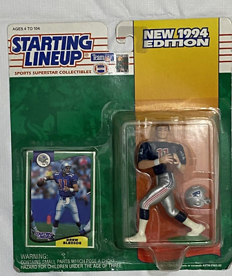 1994 Starting Lineup NFL New England Patriots Drew Bledsoe Figure & Card Kenner