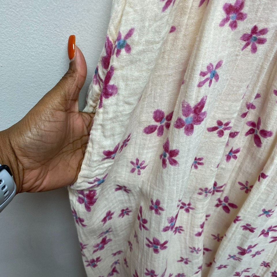 Free People Womens Multicolor Cotton Adjustable Smocked Azure Maxi