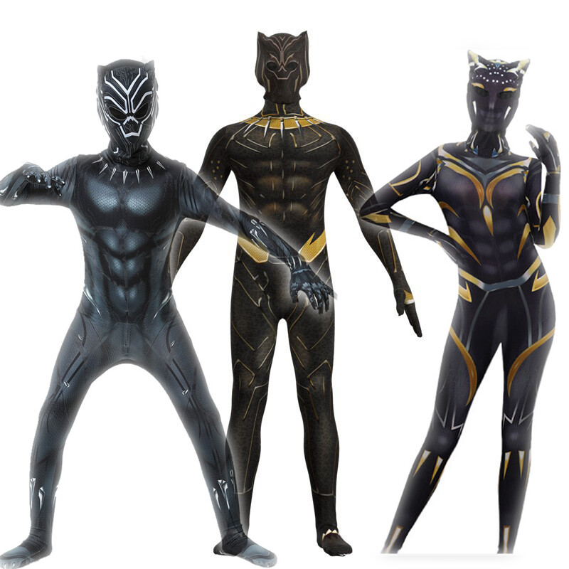 Cosplay Pantera Negra Superhéroes Monos Body Niños Hombres Disfraz Halloween
