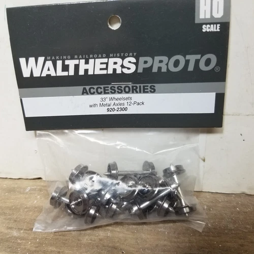 Walthers Proto 920-2300 33" Turned Metal Wheels with Metal Axles 12 Pack HO
