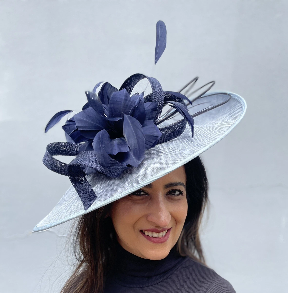 Baby blue cheap wedding hat