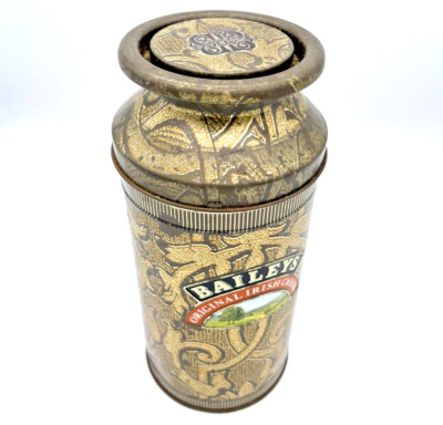Vintage Baileys Irish Cream Empty Milk Can 10'' Tall Collectible Tin Ireland