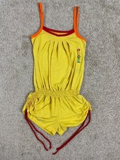 Coogi Romper Girls Size 18 Round Neck Sleeveless Pleat Cinched Drawstring Yellow