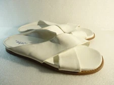 Tahari Women Shoes sandals White Slide wedge Size 8.5 SKu 10818