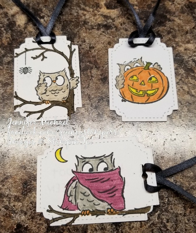 8 Stampin' Up! Tags Valentines, Halloween, Christmas, Have a Hoot, Modern Heart