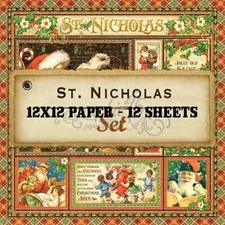 GRAPHIC 45 "ST. NICHOLAS" 12(12X12 PAPERS  CHRISTMAS RETIRED   SCRAPJACK'S PLACE