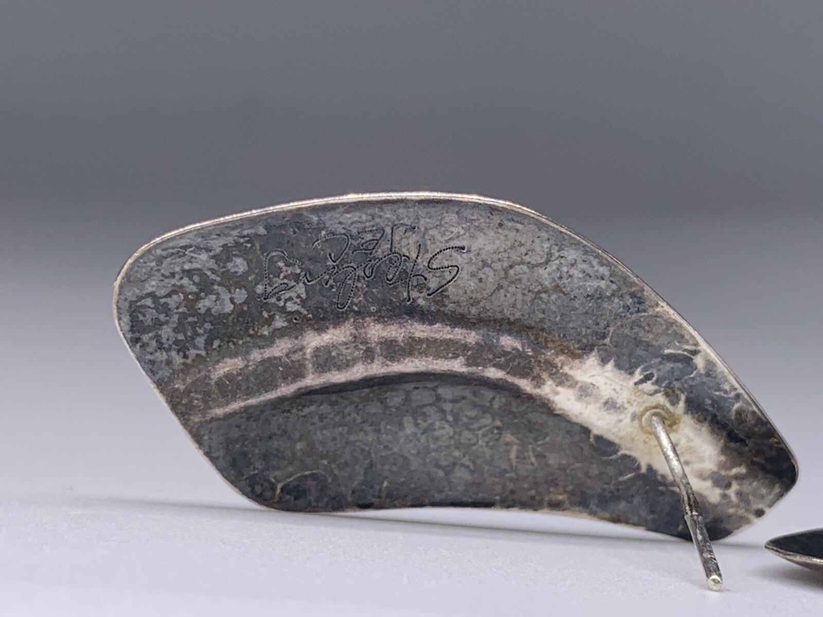 JAC Signed Artesian Sterling Silver Hammered Mode… - image 9