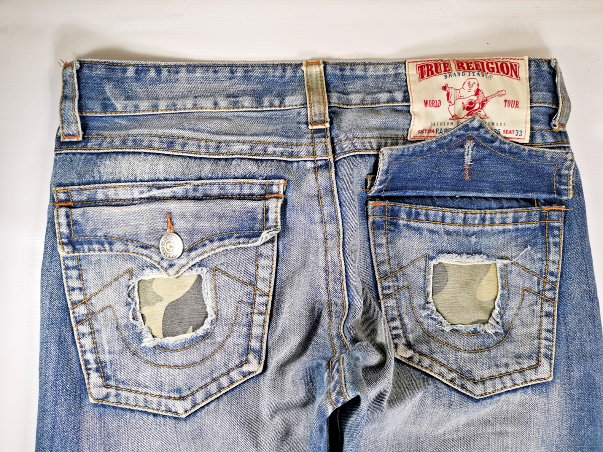 True Religion Rainbow Joey Jeans Men Size Row 36 Seat 33 Made In