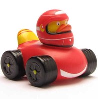 Badeente Rennfahrer-Ente Quietscheentchen Quietscheente Gummiente Plastikenten