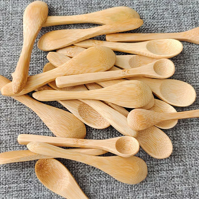 Mini Wooden Spoon Kitchen Spice Spoon Small Short Condiment Spoons Cooking  Scoop