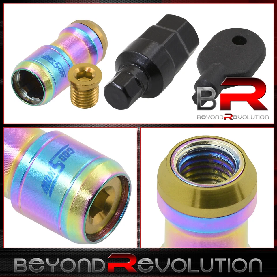 Godsnow JDM VIP Lug Nut Set M12 X 1.25mm Neo Body Gold Trim 20 Pieces w/ Hex Key - Image 2 of 3