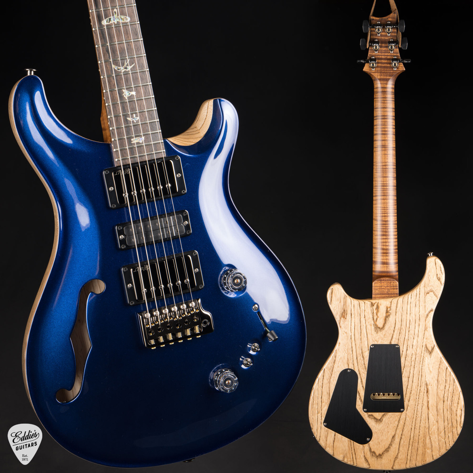 PRS Eddie's Guitars Wood Library Special Semi Hollow - Blue Metallic #394224