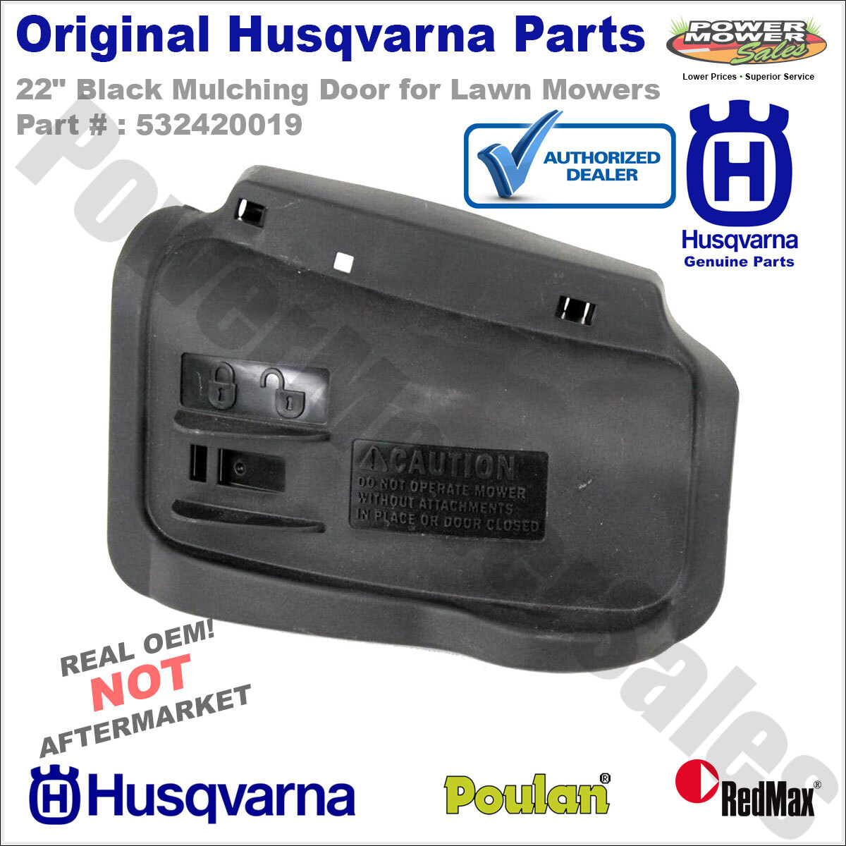 Husqvarna 22" Black Mulching Door for Lawn Mowers / 583405601 420019 532420019 eBay